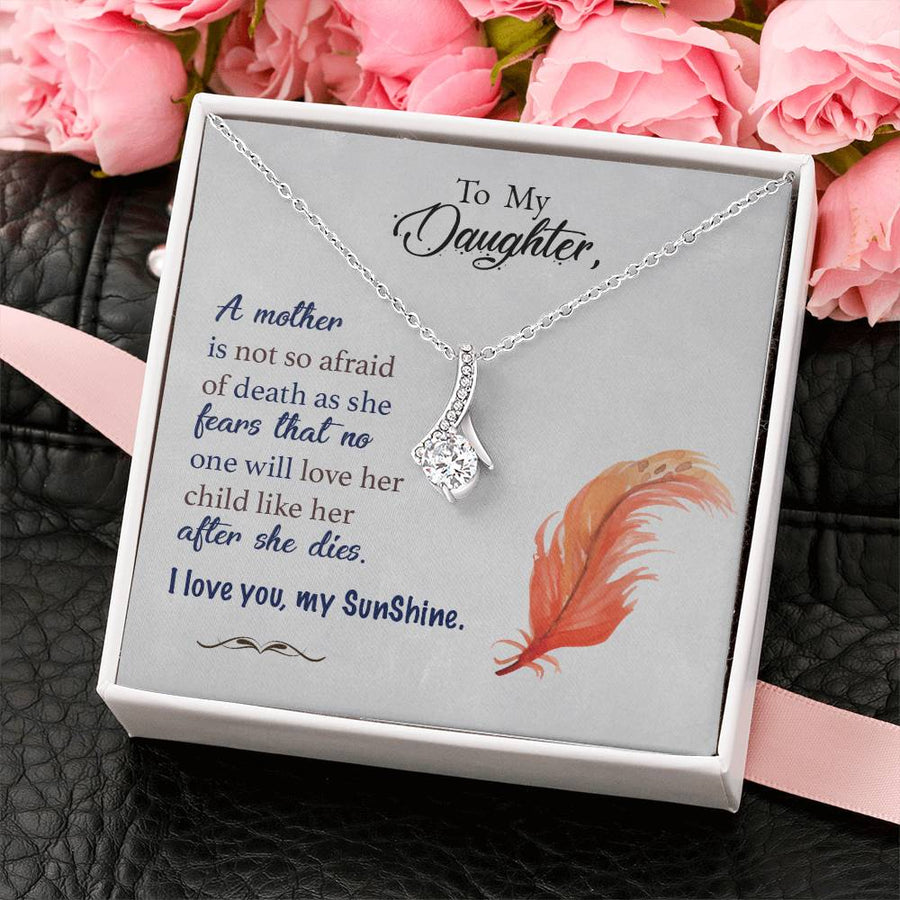 Unmatched Motherly Love Daughter 18K Yellow Gold Finish Alluring Beauty Necklace Jewelry Emotional Gift for Daughter Birthday