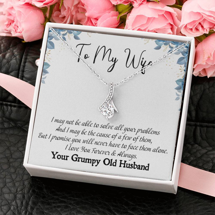 Always By Your Side Beautiful Wife Humor 18K Yellow Gold Finish Alluring Beauty Necklace Jewelry Emotional Gift for Stunning Wife From Husband