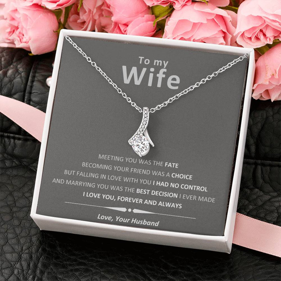 Marrying You Best Decision 18K Yellow Gold Finish Alluring Beauty Necklace Jewelry Beautiful Gift for Amazing Wife from Husband