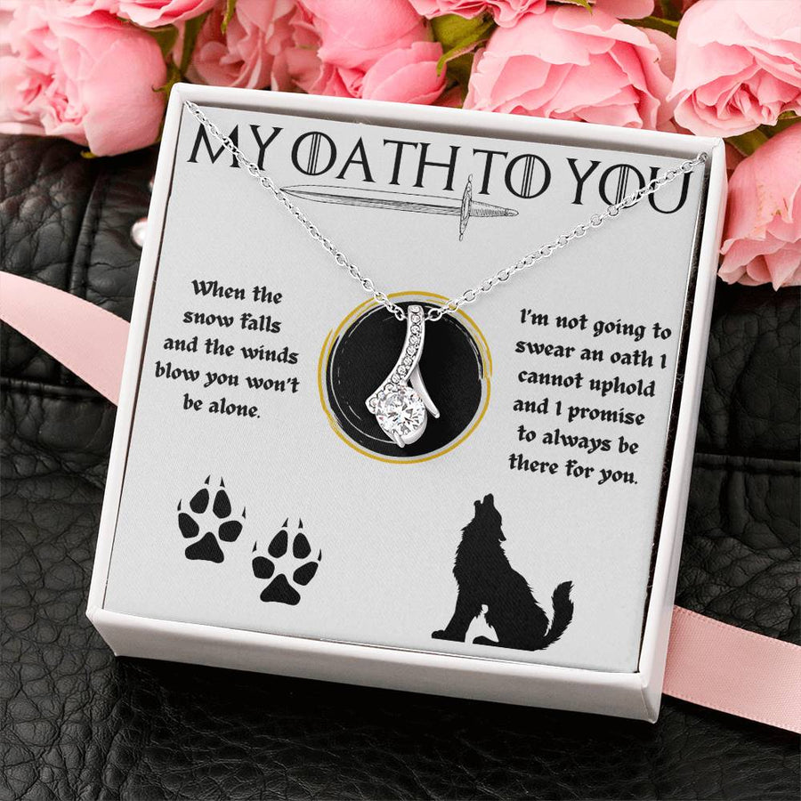 Never Alone In Storms Oath 18K Yellow Gold Finish Alluring Beauty Necklace Jewelry Powerful Gift for Her Loyalty Promise