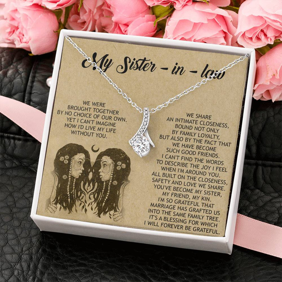 Brought Together Sister-in-law Friendship Necklace 18K Yellow Gold Finish Alluring Beauty Jewelry Heartfelt Gift for Precious Sister-in-law Bond