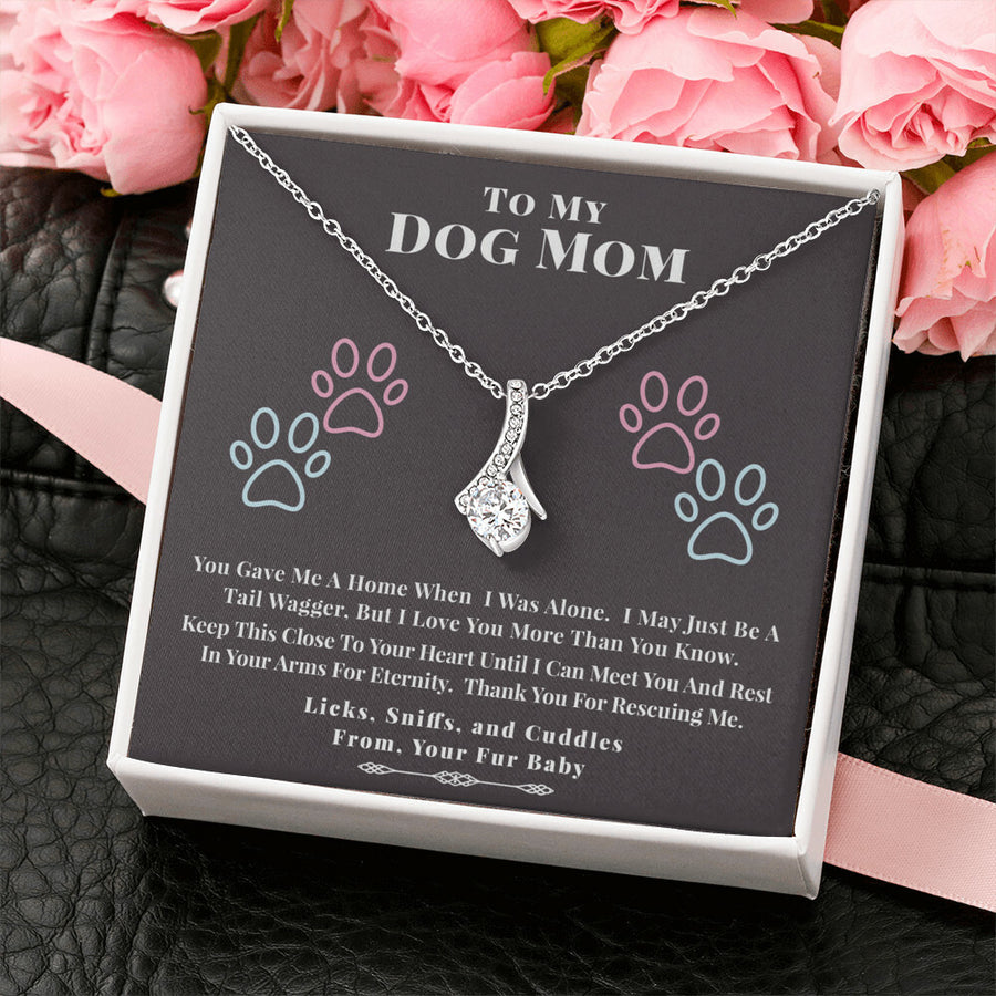 Rest In Your Arms For Eternity Dog Mom 18K Yellow Gold Finish Alluring Beauty Necklace Jewelry Heartwarming Gift for Rescue Dog Mom