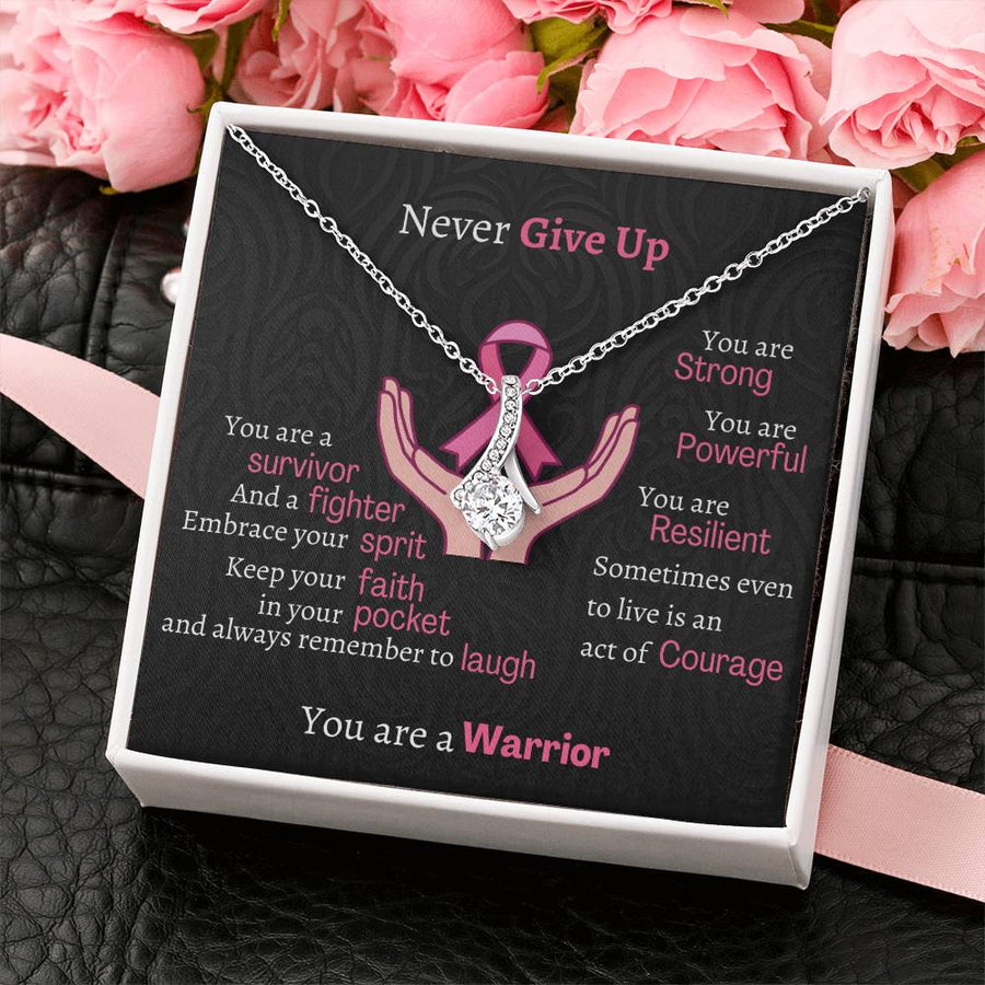 Unbreakable Resilience Faith Embrace 18K Yellow Gold Finish Alluring Beauty Necklace Jewelry Empowering Gift for Warrior Woman