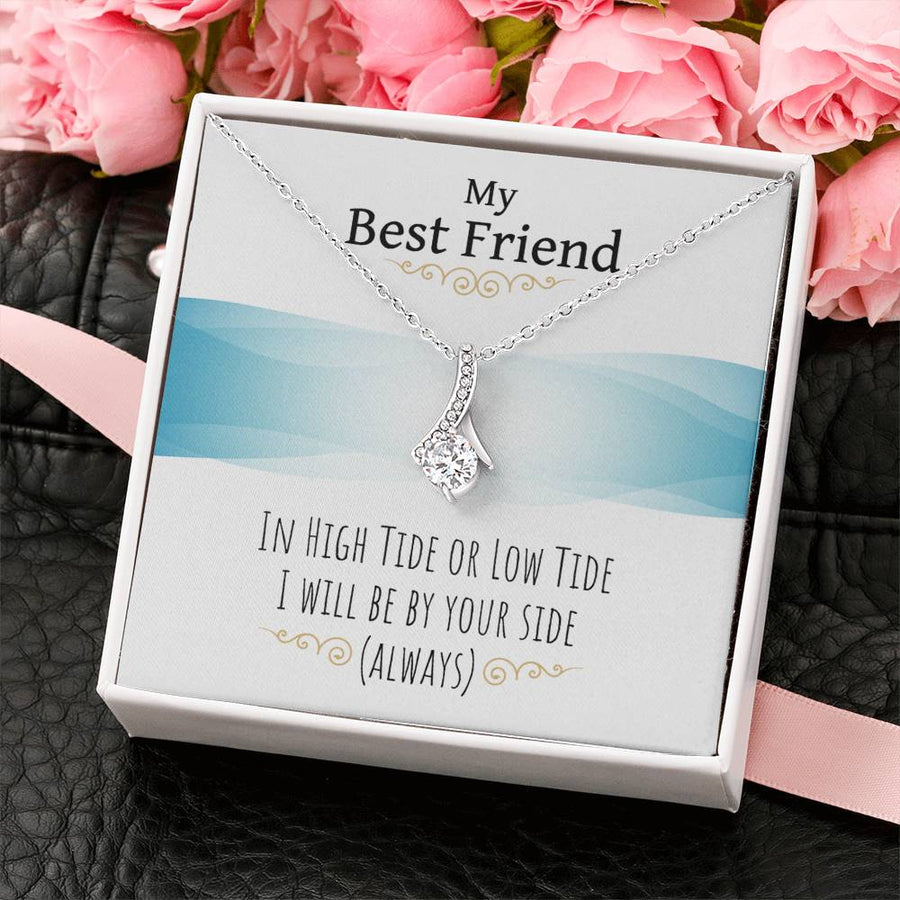 High Tide Low Tide Always 18K Yellow Gold Finish Alluring Beauty Necklace Jewelry Ocean Loyalty Wave Theme