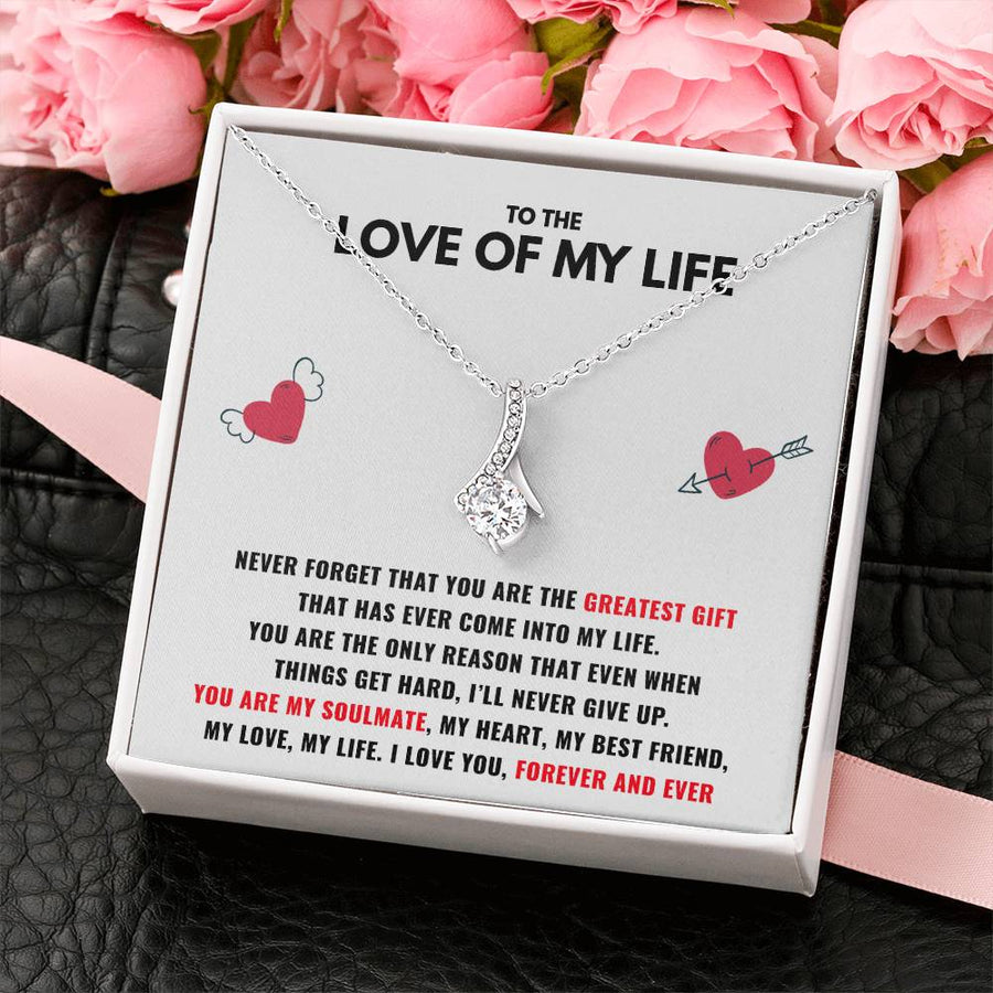 Love My Life Greatest Gift Come Into 18K Yellow Gold Finish Alluring Beauty Necklace Jewelry Beautiful Gift for Beautiful Woman Anniversary