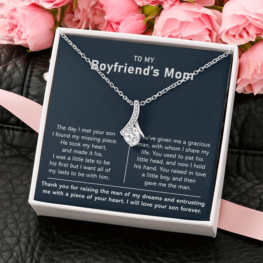 Day Met Your Son Missing 18K Yellow Gold Finish Alluring Beauty Necklace Jewelry Beautiful Gift for Mother In Law Mother's Day