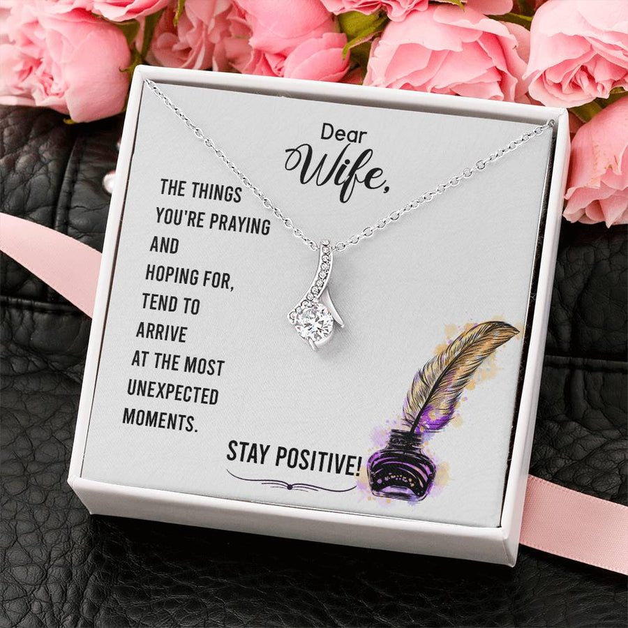 Unexpected Arrival Hopeful Spirit 18K Yellow Gold Finish Alluring Beauty Necklace Jewelry Motivating Gift for Wife Positivity
