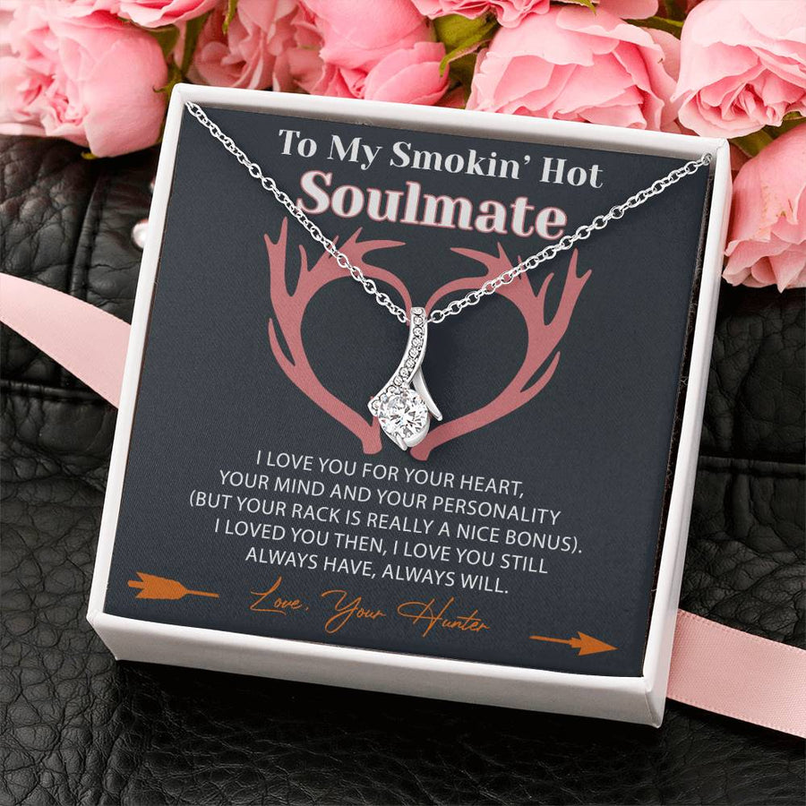Smokin Hot Soulmate Rack Really Nice Bonus 18K Yellow Gold Finish Alluring Beauty Necklace Jewelry Perfect Gift for Hunting Wife Anniversary