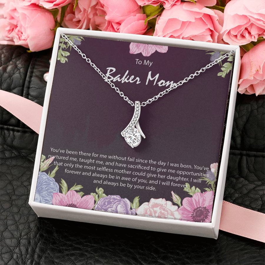 Selfless Baker Mom Awe Forever 18K Yellow Gold Finish Alluring Beauty Necklace Jewelry Heartfelt Gift for Baker Mom Floral Design