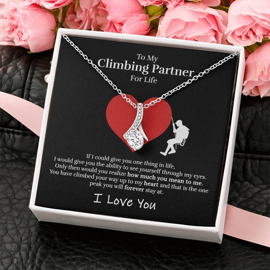 Heart Peak Lifelong Ascent Tribute 18K Yellow Gold Finish Alluring Beauty Necklace Jewelry Passionate Gift for Climbing Lover Anniversary