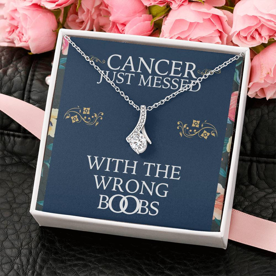 Fierce Warrior Navy Florals Bold Stand 18K Yellow Gold Finish Alluring Beauty Necklace Jewelry Empowering Gift for Brave Survivor Celebration