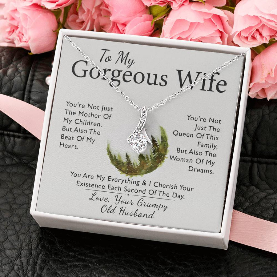 My Everything Cherished Wife Necklace 18K Yellow Gold Finish Alluring Beauty Sentimental Forest Card Gift from Grumpy Old Husband