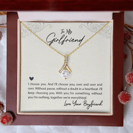 I’ll Choose You Again Beautiful Girlfriend 18K Yellow Gold Finish Alluring Beauty Necklace Jewelry Romantic Gift from Loving Boyfriend Anniversary