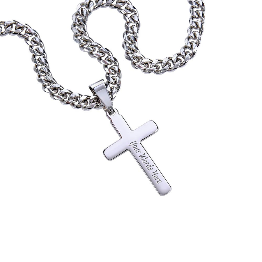 To My Husband The Person Rest of My Life Love Forever Always 14K Gold Artisan Cross Necklace Jewelry Romantic Gift for Husband Anniversary