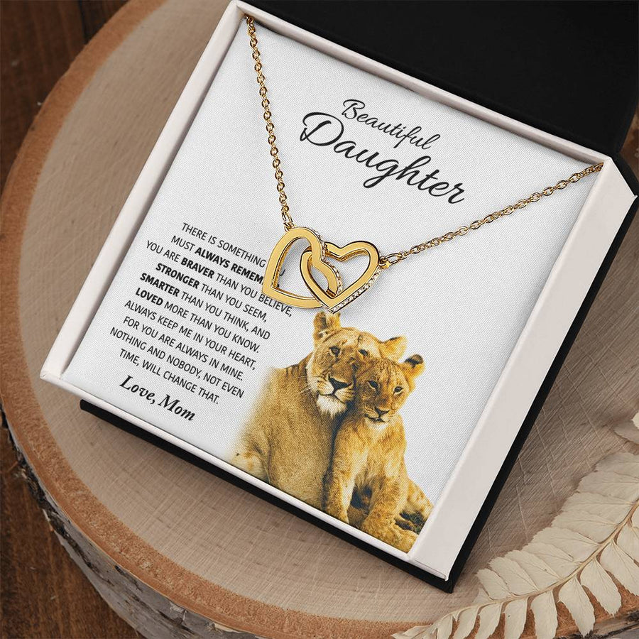 You Are Always In Mine 18K Rose Gold Interlocking Hearts Necklace Jewelry Perfect Gift for Daughter Birthday from Mom
