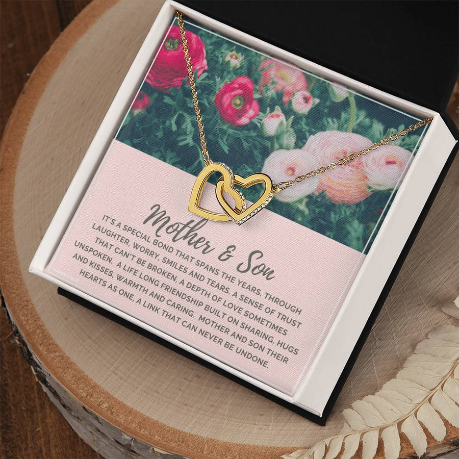 A Sense Of Trust That Can’t Be Broken 18K Rose Gold Interlocking Hearts Necklace Jewelry – Perfect Gift for Mom from Son
