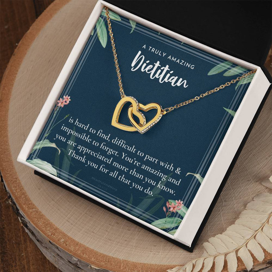 All That You Do Every Day 18K Rose Gold Interlocking Hearts Necklace Jewelry Beautiful Gift for Dietitian Birthday