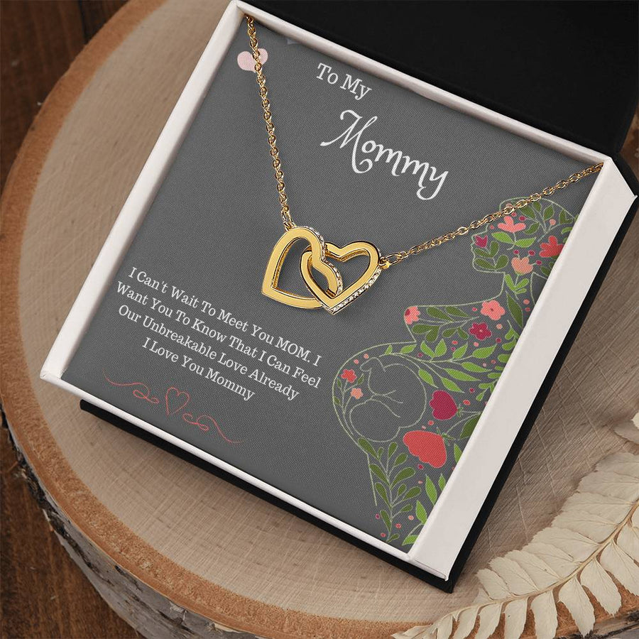 Feel Our Unbreakable Love Already 18K Rose Gold Interlocking Hearts Necklace Jewelry Special Gift for Mom Birthday