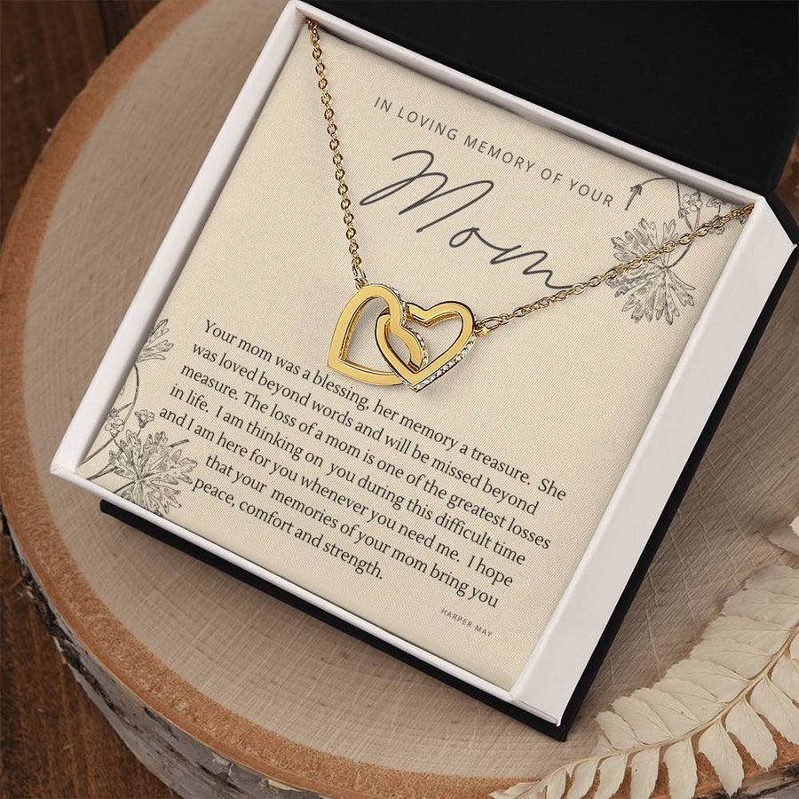 The Loss Of A Mom Greatest Loss In Life 18K Rose Gold Interlocking Hearts Necklace Jewelry – Thoughtful Sympathy Gift for Loss of Mother from Friend
