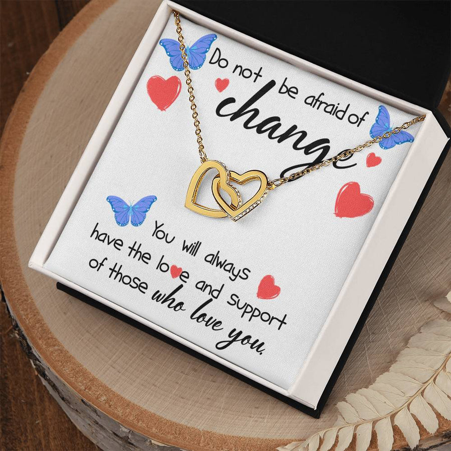The Love And Support Of Those Who Love You Always 18K Rose Gold Interlocking Hearts Necklace Jewelry Special Motivational Gift