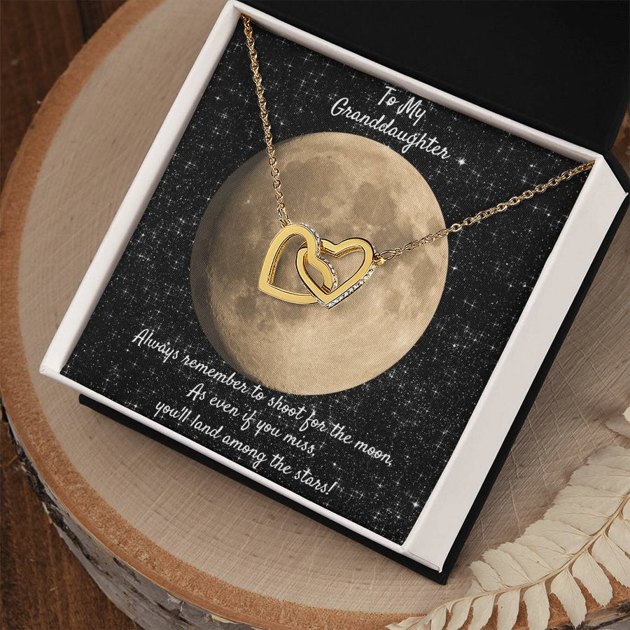You’ll Land Among The Stars 18K Rose Gold Interlocking Hearts Necklace Jewelry – Special Gift for Granddaughter from Grandma