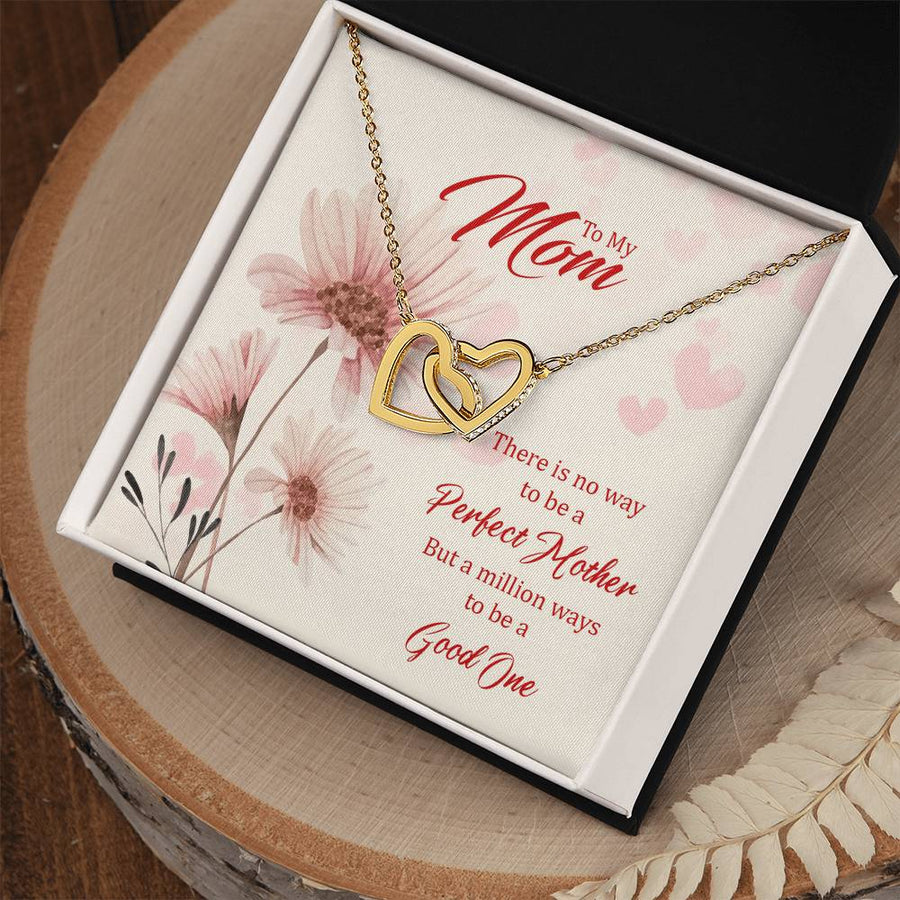 You’re My Good One, Always 18K Rose Gold Interlocking Hearts Necklace Jewelry Sentimental Gift for Mom Appreciation