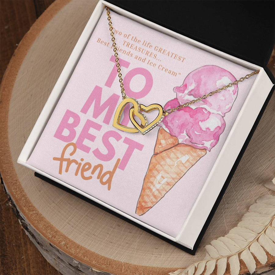 You Are My Greatest Treasure 18K Rose Gold Interlocking Hearts Necklace Jewelry Beautiful Friendship Gift