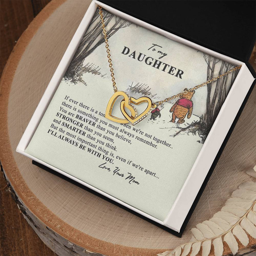 I’ll Always Be With You Love Your Mom 18K Rose Gold Interlocking Hearts Necklace Jewelry – Beautiful Birthday Gift for Daughter