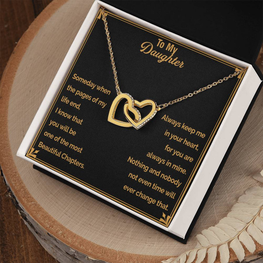 You Will Be One Of The Most Beautiful Chapters 18K Rose Gold Interlocking Hearts Necklace Jewelry – Beautiful Birthday Gift for Daughter from Mom