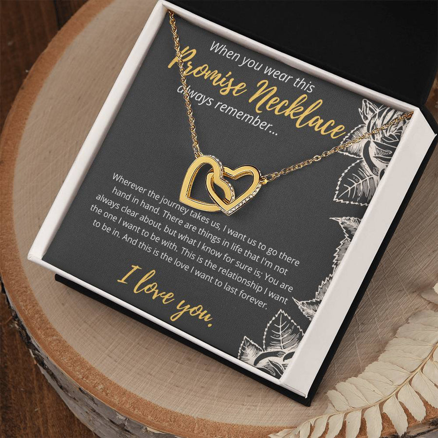 You Are The One I Want To Be With 18K Rose Gold Interlocking Hearts Necklace Jewelry – Special Birthday Gift for Her from Boyfriend