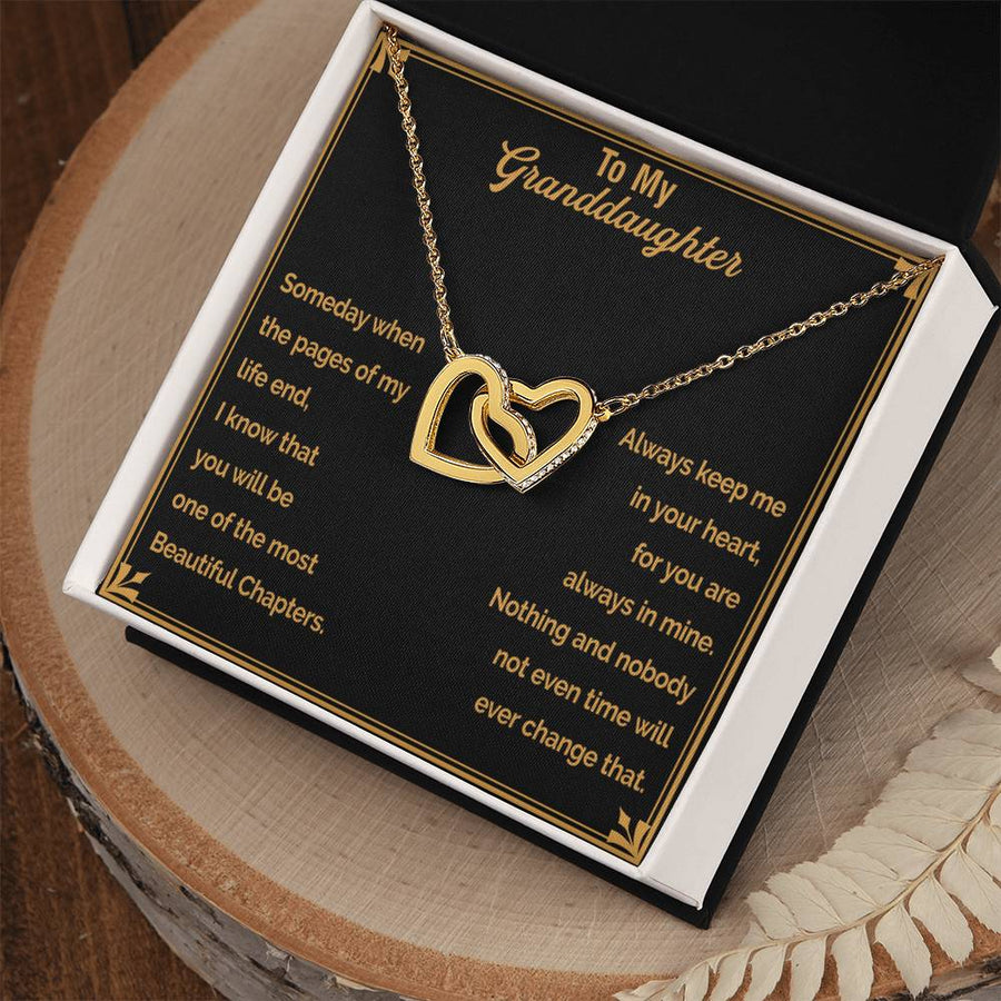 You Will Be One Of The Most Beautiful Chapters 18K Rose Gold Interlocking Hearts Necklace Jewelry – Beautiful Gift for Granddaughter
