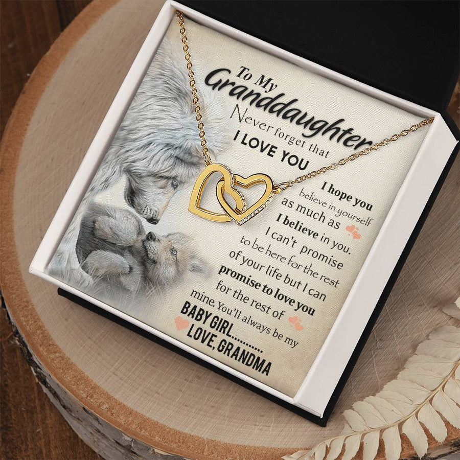 You’ll Always Be My Baby Girl 18K Rose Gold Interlocking Hearts Necklace Jewelry Perfect Gift for Granddaughter Birthday