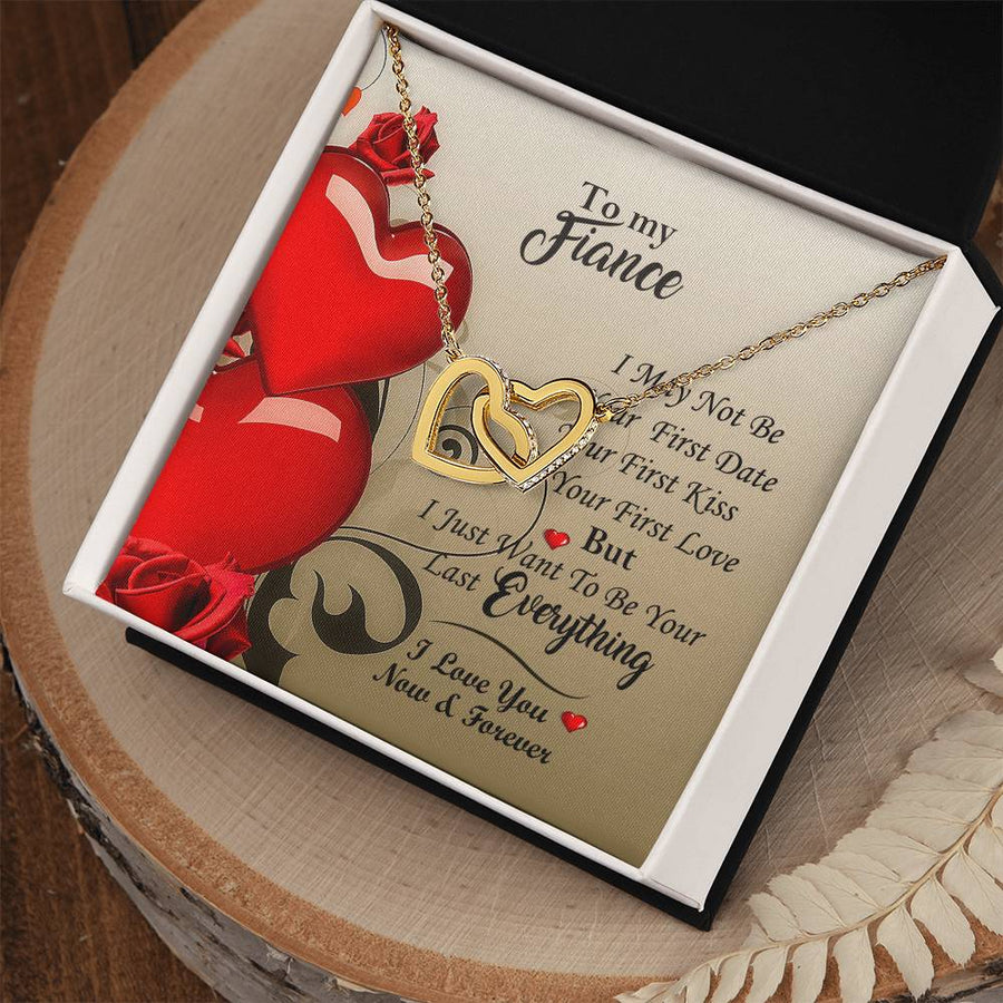 Your Last Everything 18K Rose Gold Interlocking Hearts Necklace Jewelry – Special Engagement Gift for Fiance from Your Love