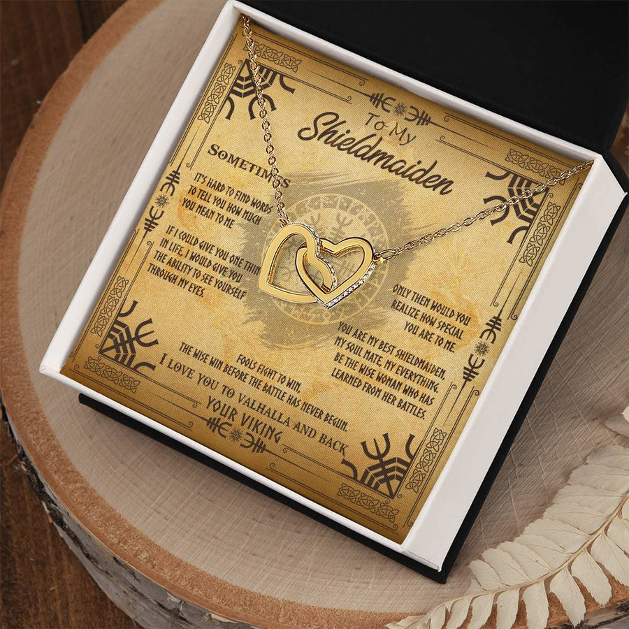 How Special You Are To Me 18K Rose Gold Interlocking Hearts Necklace Jewelry Perfect Gift for Viking Wife Norse Anniversary