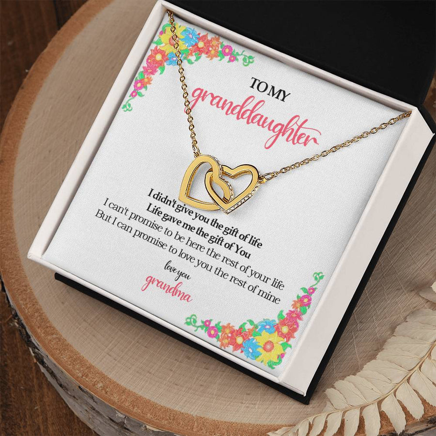 Be Here The Rest Of Your Life 18K Rose Gold Interlocking Hearts Necklace Jewelry – Heartfelt Granddaughter Gift