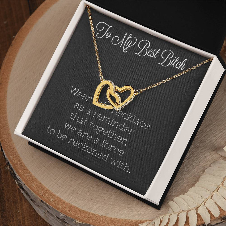 Reminder Of Our Unstoppable Bond 18K Rose Gold Interlocking Hearts Necklace Jewelry Special Bestie Birthday Gift