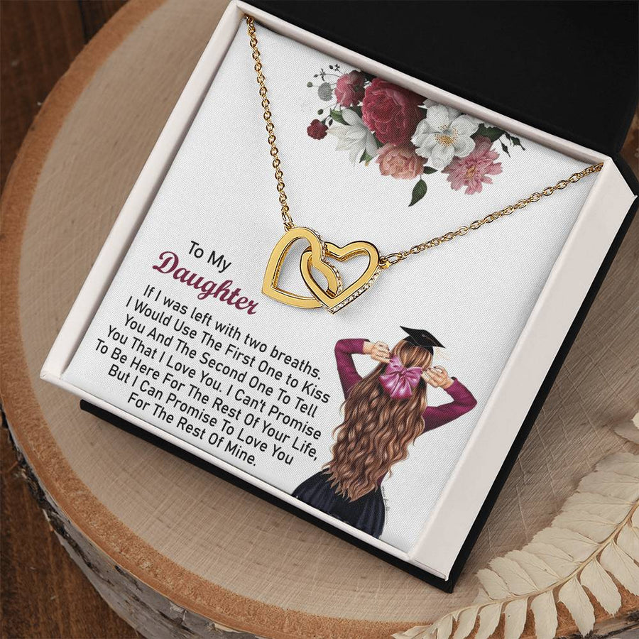 Loved Beyond Words 18K Rose Gold Interlocking Hearts Necklace Jewelry Heartfelt Graduation Gift from Father