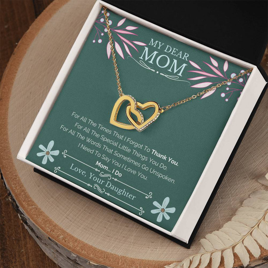 Special Little Things You Do 18K Rose Gold Interlocking Hearts Necklace Jewelry – Appreciation Birthday Gift for Mom
