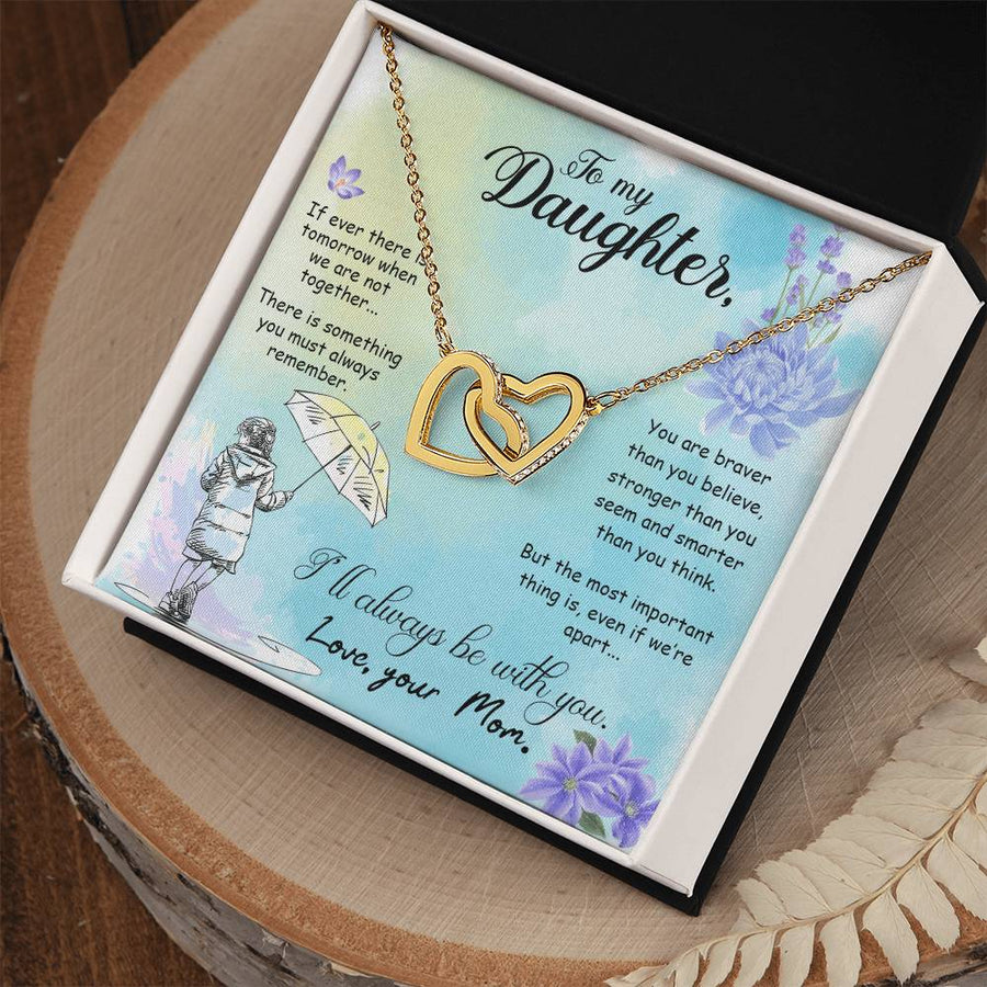 Carry My Heart Live Brave Theatre Girl 18K Rose Gold Interlocking Hearts Necklace Jewelry Heartfelt Gift for Daughter Arts Career