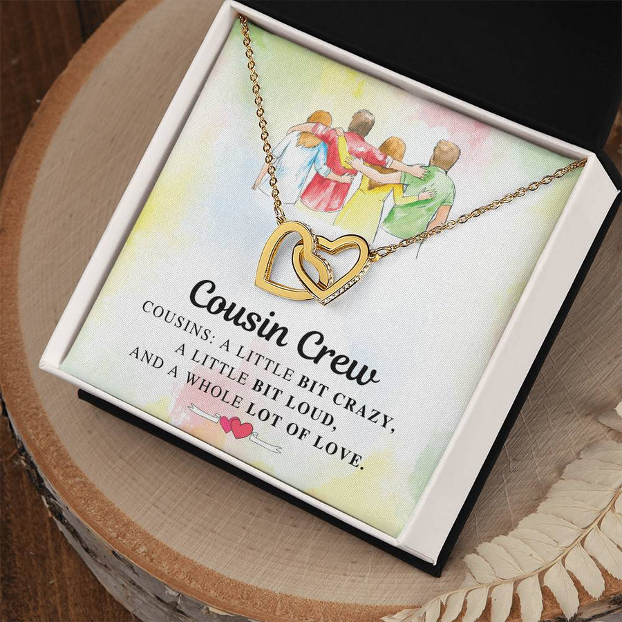 Cousin Crew Family A Whole Lot Of Love 18K Rose Gold Interlocking Hearts Necklace Jewelry Unique Cousins Gift
