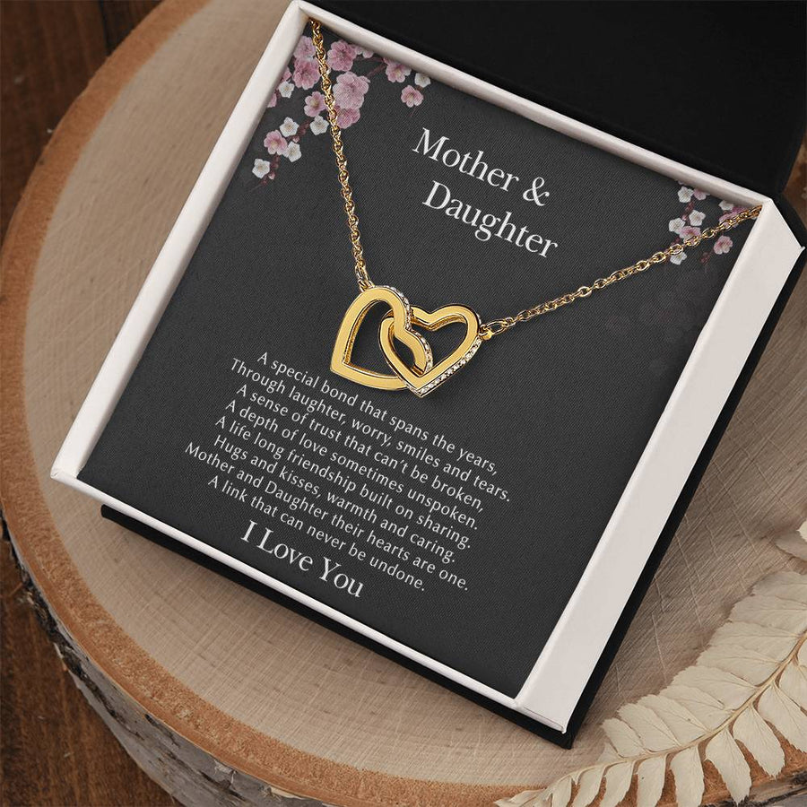 A Depth Of Love Sometimes Unspoken 18K Rose Gold Interlocking Hearts Necklace Jewelry – Special Daughter Gift from Mom