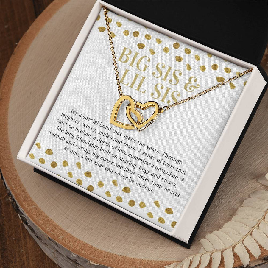 A Special Bond That Spans The Years 18K Rose Gold Interlocking Hearts Necklace Jewelry – Beautiful Gift for Sister from Sister
