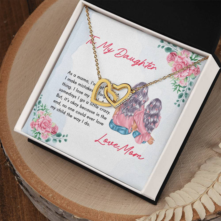 In The End No One Could Ever Love My Child The Way I Do 18K Rose Gold Interlocking Hearts Necklace Jewelry Special Gift for Daughter from Mom