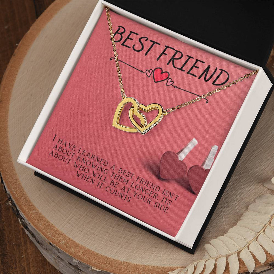 Who Will Be At Your Side When It Counts 18K Rose Gold Interlocking Hearts Necklace Jewelry Unique Best Friend Gift