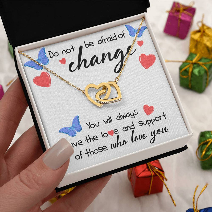 The Love And Support Of Those Who Love You Always 18K Rose Gold Interlocking Hearts Necklace Jewelry Special Motivational Gift