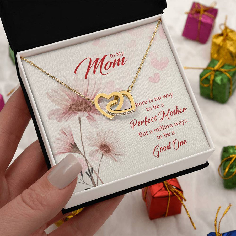 You’re My Good One, Always 18K Rose Gold Interlocking Hearts Necklace Jewelry Sentimental Gift for Mom Appreciation