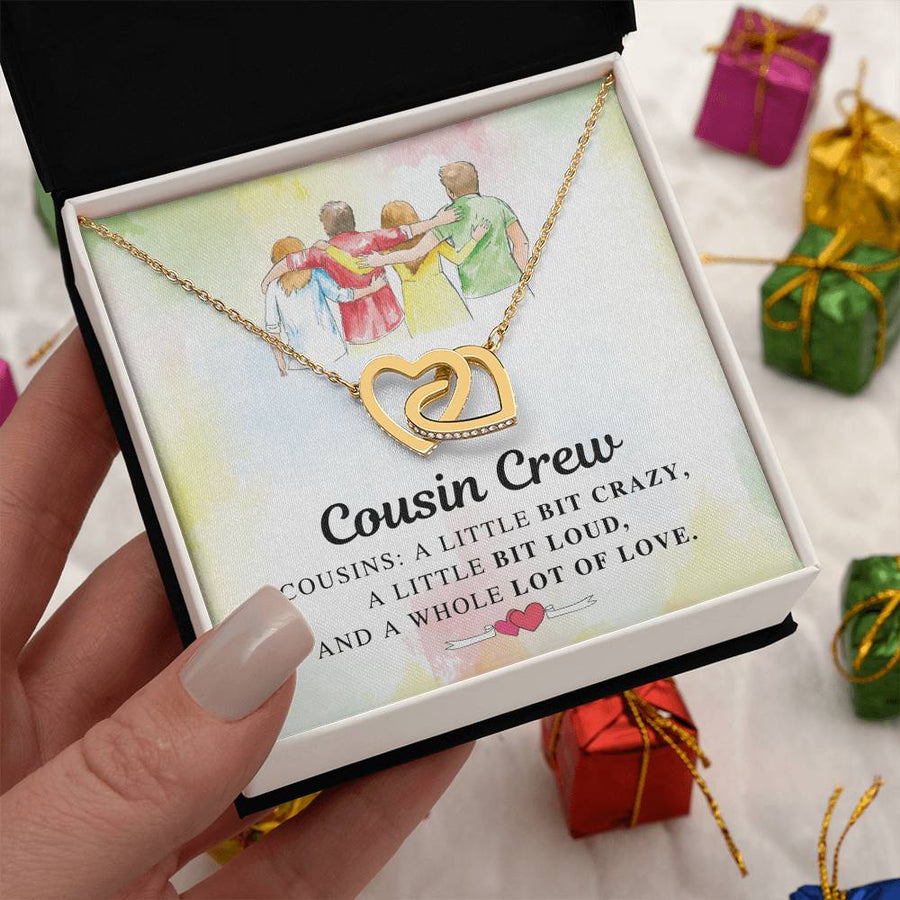 Cousin Crew Family A Whole Lot Of Love 18K Rose Gold Interlocking Hearts Necklace Jewelry Unique Cousins Gift