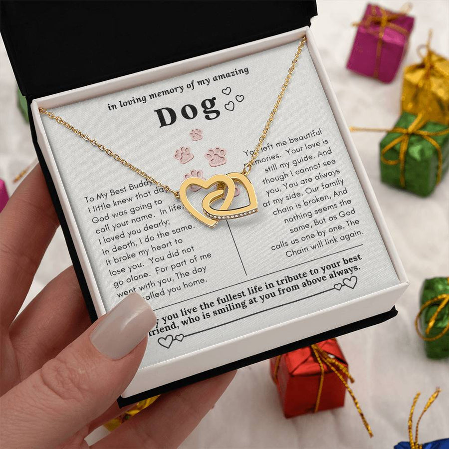The Day God Called You Home 18K Rose Gold Interlocking Hearts Necklace Jewelry Dog Memorial Sympathy Gift