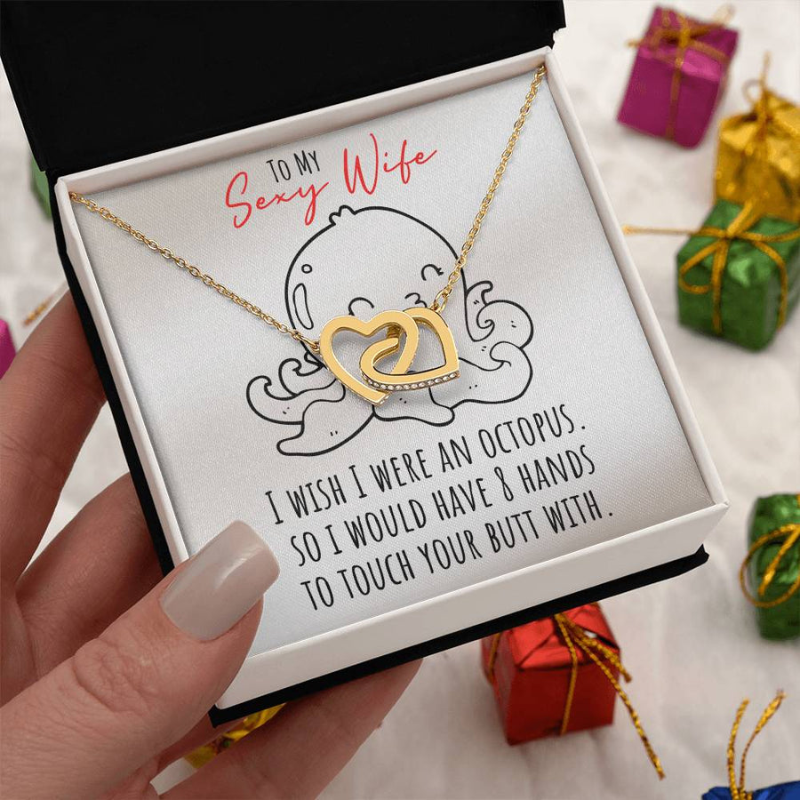 So I Would Have 8 Hands To Touch Your Butt With Interlocking Hearts Necklace Jewelry Funny Sexy Wife Gift