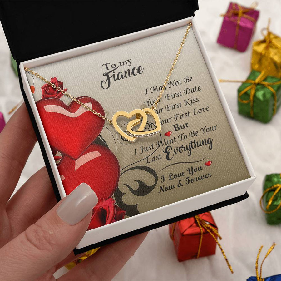 Your Last Everything 18K Rose Gold Interlocking Hearts Necklace Jewelry – Special Engagement Gift for Fiance from Your Love